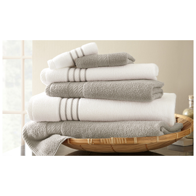 Towels Amrapur Srping Bloom 100% Cotton 5QKSTTLG-SIL-ST 645470157139 Silver Cotton Bath Hand Set 