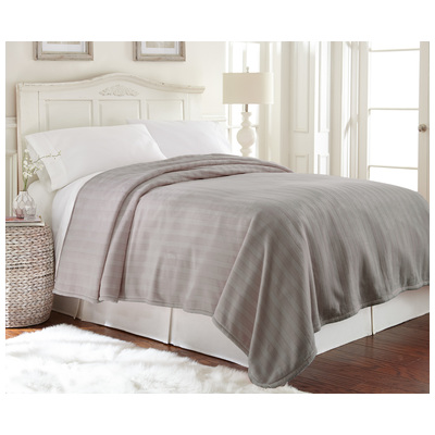 Blankets and Throws Amrapur Allure 100% Polyester 5STRBLKG-GRY-QN 645470181752 Gray Grey Full Queen Throw Polyester polyester 