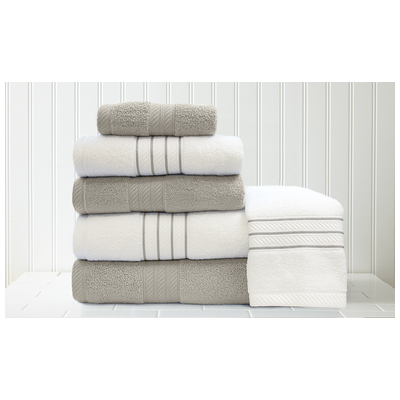 Towels Amrapur Allure 100% Cotton 5STRQKSG-SIL-ST 645470197463 Silver Cotton Bath Hand Set 