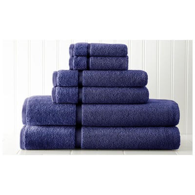 Towels Amrapur Spa Collection 100% Cotton 5T650SRG-BLU-ST 645470148076 Bluenavytealturquioseindigoaqu Cotton Bath Hand Set 