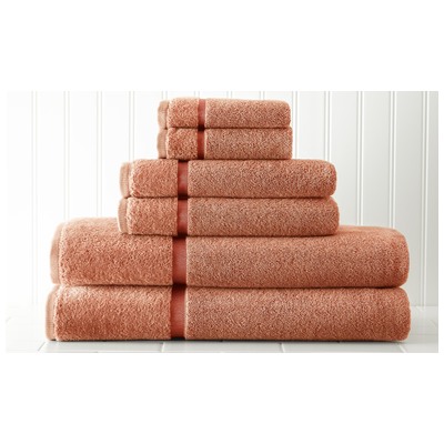 Towels Amrapur Spa Collection 100% Cotton 5T650SRG-ORG-ST 645470148052 Orange Cotton Bath Hand Set 