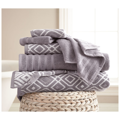 Towels Amrapur Allure 100% Superior Combed cotton 5YDJQOXG-GRY-ST 645470185040 GrayGrey Cotton Superior Combed cotton Bath Hand Set 