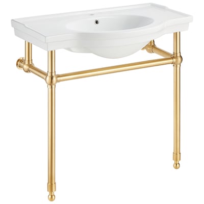 Bathroom Vanities Anzzi Viola Series Brushed Gold CS-FGC003-BG 191042058408 BATHROOM - Console Sinks - Sin 