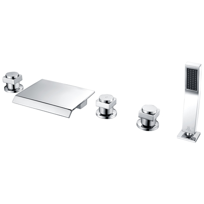 Anzzi Deck Mount and Roman Tub Faucets, Chrome, Stainless Steel, BATHROOM - Faucets - Bathtub Faucets - Deck Mounted, 191042001084, FR-AZ044CH