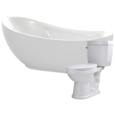 Free Standing Bath Tubs Anzzi Talyah Series Acrylic Glossy White White FTAZ090-T055 191042029835 BATHROOM - Bathtubs - Freestan Acrylic Fiberglass Toilet 