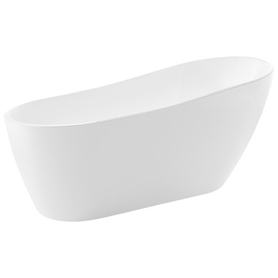 Anzzi Free Standing Bath Tubs, Acrylic,Fiberglass, White, Acrylic, BATHROOM - Bathtubs - Freestanding Bathtubs - One Piece - Acrylic, 191042071476, FT-AZ093-R