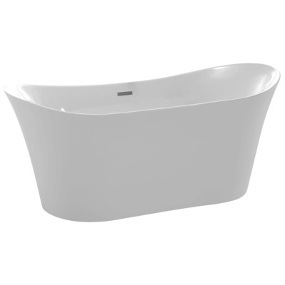 Free Standing Bath Tubs Anzzi Eft Series Acrylic Glossy White White FT-AZ096 191042000834 BATHROOM - Bathtubs - Freestan Acrylic Fiberglass 