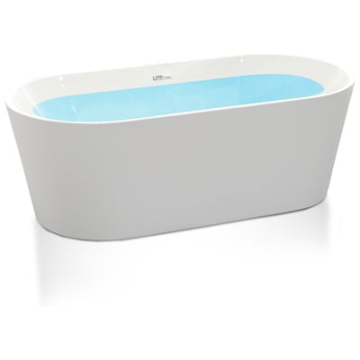 Anzzi Free Standing Bath Tubs, Acrylic, White, Acrylic, BATHROOM - Bathtubs - Freestanding Bathtubs - One Piece - Acrylic, 191042063631, FT-AZ098-55
