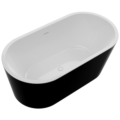 Free Standing Bath Tubs Anzzi Chand Series Acrylic Glossy Black Black FT-AZ098BK 191042074064 BATHROOM - Bathtubs - Freestan Acrylic Black 