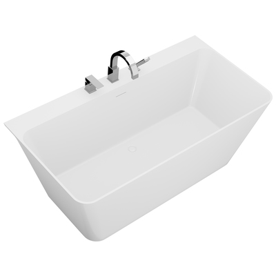 Free Standing Bath Tubs Anzzi Vault Acrylic White White FT-AZ114-5973CH 191042074026 BATHROOM - Bathtubs - Freestan Acrylic Chrome Faucet 