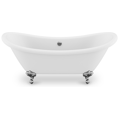 Free Standing Bath Tubs Anzzi Falco Acrylic White tub with Chrome Claw fee White FT-AZ132CH 191042073753 BATHROOM - Bathtubs - Freestan Acrylic Fiberglass Clawfoot Claw Chrome 