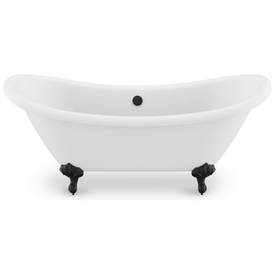 Free Standing Bath Tubs Anzzi Falco Acrylic White tub with Matte Black Cla White FT-AZ132MB 191042073746 BATHROOM - Bathtubs - Freestan Acrylic Fiberglass Clawfoot Claw Black 