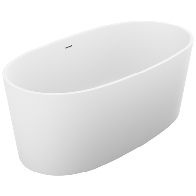 Free Standing Bath Tubs Anzzi Roccia Series Solid Surface Matte White White FT-AZ505 848308072615 BATHROOM - Bathtubs - Freestan 