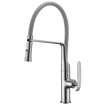 Kitchen Faucets Anzzi Accent Series Brass Brushed Nickel Nickel KF-AZ003BN 191042001701 KITCHEN - Kitchen Faucets - Pu Kitchen Faucets Kitchen Pull D Brass Brush BrushedSteel NICKE 