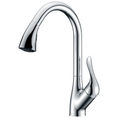 Kitchen Faucets Anzzi Accent Series Brass Polished Chrome Chrome KF-AZ031 848308071441 KITCHEN - Kitchen Faucets - Pu Kitchen Pull Down Pull Out Sin Brass Chrome 