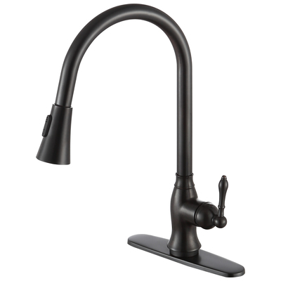Kitchen Faucets Anzzi Rodeo Series Brass Oil Rubbed Bronze Bronze KF-AZ214ORB 191042017917 KITCHEN - Kitchen Faucets - Pu Kitchen Pull Out Single Handle Brass Bronze 