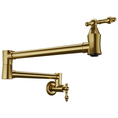 Pot Fillers Anzzi Marca Series Stainless Steel Brushed Gold Gold KF-AZ259BG 191042070851 KITCHEN - Kitchen Faucets - Po 