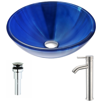 Bathroom Vanity Sinks Anzzi Meno Series Tempered Glass Lustrous Blue Blue LSAZ051-040 848308084687 BATHROOM - Sinks - Vessel - Te Glass Sinks Glass deco-glass Sinks with Faucets with Faucet Undermount Sink Undermount und 