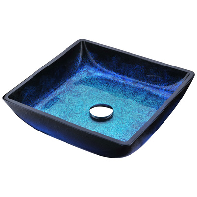 Bathroom Vanity Sinks Anzzi Viace Series Glass Blazing Blue Blue LS-AZ056 848308071854 BATHROOM - Sinks - Vessel - Te Glass Sinks Glass deco-glass Undermount Sink Undermount und 