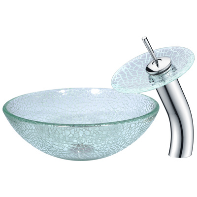 Bathroom Vanity Sinks Anzzi Choir Series Tempered Glass Clear Clear LS-AZ063 848308071922 BATHROOM - Sinks - Vessel - Te Glass Sinks Glass deco-glass Sinks with Faucets with Faucet Undermount Sink Undermount und 