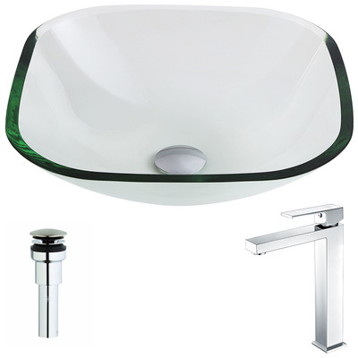 Bathroom Vanity Sinks Anzzi Cadenza Series Tempered Glass Clear Clear LSAZ074-096 848308085813 BATHROOM - Sinks - Vessel - Te Glass Sinks Glass deco-glass Sinks with Faucets with Faucet Undermount Sink Undermount und 