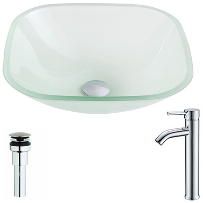 Bathroom Vanity Sinks Anzzi ANZZI Vista Series Tempered Glass Lustrous Frosted Finish Off-White LSAZ081-041 848308085080 BATHROOM - Sinks - Vessel - Te Glass Sinks Glass deco-glass Sinks with Faucets with Faucet Undermount Sink Undermount und 