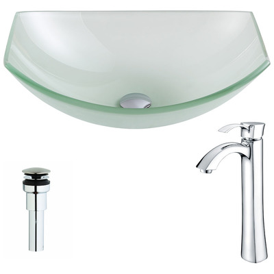 Bathroom Vanity Sinks Anzzi Pendant Series Tempered Glass Lustrous Frosted Finish Green LSAZ085-095 848308084885 BATHROOM - Sinks - Vessel - Te Glass Sinks Glass deco-glass Sinks with Faucets with Faucet Undermount Sink Undermount und 