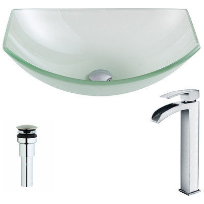 Bathroom Vanity Sinks Anzzi Pendant Series Tempered Glass Lustrous Frosted Finish Green LSAZ085-097 848308086292 BATHROOM - Sinks - Vessel - Te Glass Sinks Glass deco-glass Sinks with Faucets with Faucet Undermount Sink Undermount und 