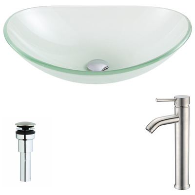 Bathroom Vanity Sinks Anzzi Forza Series Tempered Glass Lustrous Frosted Finish Green LSAZ086-040 848308083383 BATHROOM - Sinks - Vessel - Te Glass Sinks Glass deco-glass Sinks with Faucets with Faucet Undermount Sink Undermount und 
