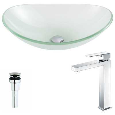 Bathroom Vanity Sinks Anzzi Forza Series Tempered Glass Lustrous Frosted Finish Green LSAZ086-096 848308085684 BATHROOM - Sinks - Vessel - Te Glass Sinks Glass deco-glass Sinks with Faucets with Faucet Undermount Sink Undermount und 
