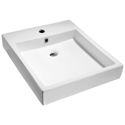Bathroom Vanity Sinks Anzzi Deux Series Ceramic Glossy White White LS-AZ124 848308095911 BATHROOM - Sinks - Vessel - Ce Ceramic Sinks CeramicVitreous Vessel Sinks Vessel 