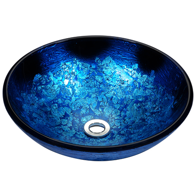 Bathroom Vanity Sinks Anzzi Stellar Series Glass Blue Blaze Blue LS-AZ161 848308095980 BATHROOM - Sinks - Vessel - Te Glass Sinks Glass deco-glass Undermount Sink Undermount und 