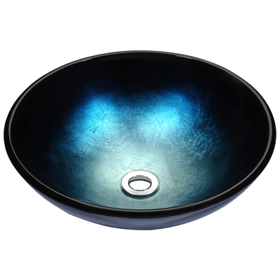 Bathroom Vanity Sinks Anzzi Stellar Series Glass Deep Sea Blue LS-AZ167 848308096048 BATHROOM - Sinks - Vessel - Te Glass Sinks Glass deco-glass Undermount Sink Undermount und 
