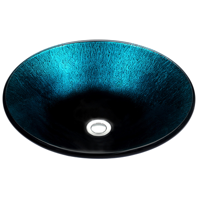 Bathroom Vanity Sinks Anzzi Stellar Series Glass Marine Crest Blue LS-AZ169 848308096062 BATHROOM - Sinks - Vessel - Te Glass Sinks Glass deco-glass Undermount Sink Undermount und 
