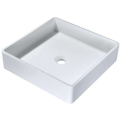 Bathroom Vanity Sinks Anzzi Passage Solid Surface Matte White White LS-AZ602 848308073346 BATHROOM - Sinks - Vessel - Ma Vessel Sinks Vessel 