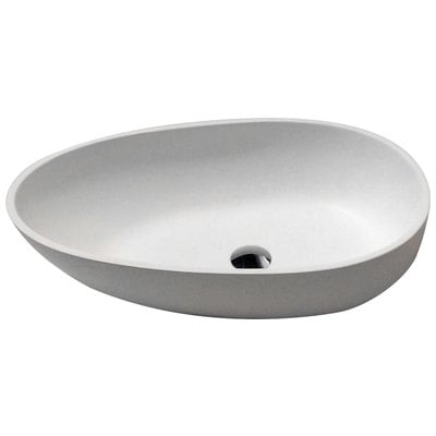 Bathroom Vanity Sinks Anzzi ANZZI Trident Series Solid Surface Matte White White LS-AZ606 848308073353 BATHROOM - Sinks - Vessel - Te Glass Sinks Glass deco-glass Vessel Sinks Vessel 