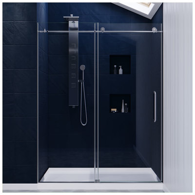 Shower and Tub Doors-Shower En Anzzi Padrona Series Glass Polished Chrome Chrome MNSD-AZ13-02CH 191042041370 SHOWER - Shower Doors - Slidin Shower Sliding Chrome Steel Shower Door 60-69 in Sliding 