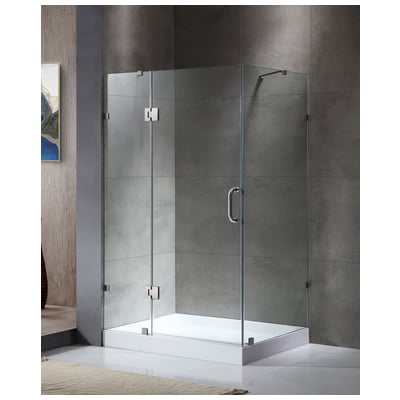 Shower and Tub Doors-Shower En Anzzi Archon Series Glass / Acrylic Polished Chrome Chrome SDAZ03-01C-022L 191042020474 SHOWER - Shower Doors - Hinged Hinged Shower Chrome Steel Shower Door Hinged 