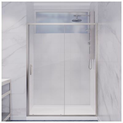 Shower and Tub Doors-Shower En Anzzi ANZZI Aluminum Brushed Nickel Nickel SD-AZ052-01BN-R 191042071155 SHOWER - Shower Doors - Slidin Shower Brushed Shower Door 40-49 in 