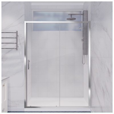 Shower and Tub Doors-Shower En Anzzi ANZZI Aluminum Polished Chrome Chrome SD-AZ052-01CH-R 191042071162 SHOWER - Shower Doors - Slidin Shower Chrome Shower Door 40-49 in 