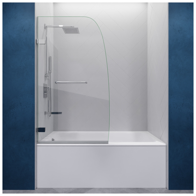 Shower and Tub Doors-Shower En Anzzi Grand Series Glass Polished Chrome Chrome SD-AZ10-01CH 191042000209 SHOWER - Tubs Doors - Hinged Hinged Shower Chrome Steel Tub Door 30-39 in Hinged 