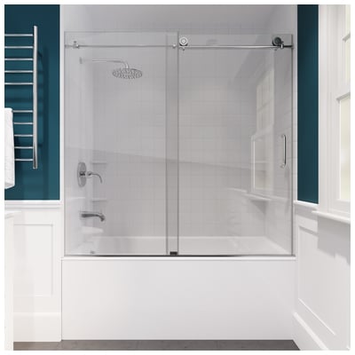 Shower and Tub Doors-Shower En Anzzi Raymore Series Glass Polished Chrome Chrome SD-AZ8080-01CH 191042048126 SHOWER - Tubs Doors - Sliding Shower Sliding Chrome Steel Tub Door 60-69 in Sliding 