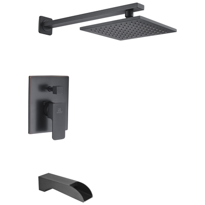 Anzzi Shower Systems, Full,Rain, Matte Black, Black, Brass, SHOWER - Shower Faucets, 191042040724, SH-AZ037MK