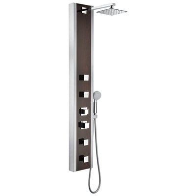 Shower Panels Anzzi ANZZI Monsoon Series Tempered Glass Rich Mahogany Brown SP-AZ012 848308073087 SHOWER - Shower Panels Chrome Silver brushed steel St 