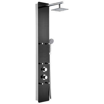 Shower Panels Anzzi Melody Tempered Glass Black Black SP-AZ018 848308073001 SHOWER - Shower Panels Black Chrome 