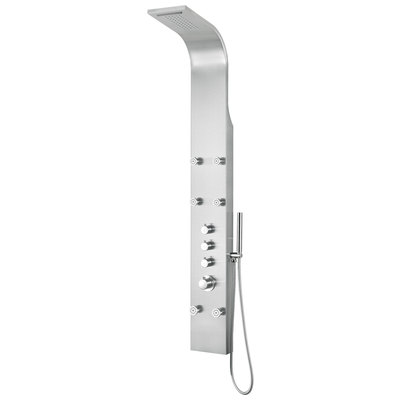 Shower Panels Anzzi Fontan Series Stainless Steel Brushed Steel Steel SP-AZ026 191042003453 SHOWER - Shower Panels Chrome Silver brushed steel St 