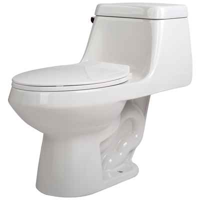 Toilets Anzzi ANZZI Vitreous China Glossy White White T1-AZ058-R 191042071629 BATHROOM - Toilets - One Piece 