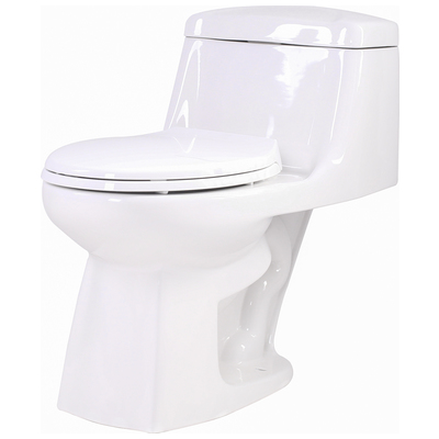 Toilets Anzzi Templar Series Vitreous China Glossy White White T1-AZ061 191042003828 BATHROOM - Toilets - One Piece 