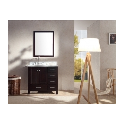 Bathroom Vanities Ariel Cambridge Espresso A037S-L-ESP 816606014972 Single Sink Vanities Complete Vanity Sets 25 