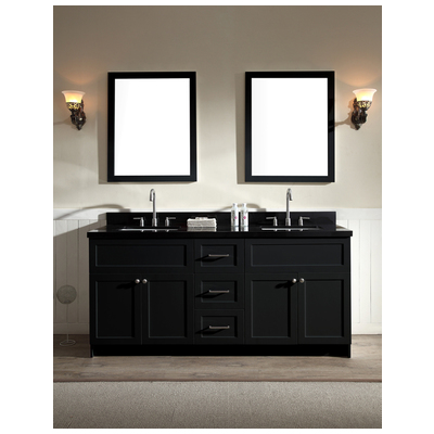Bathroom Vanities Ariel Hamlet Black F073D-AB-BLK 816606016020 Double Sink Vanities Complete Vanity Sets 25 